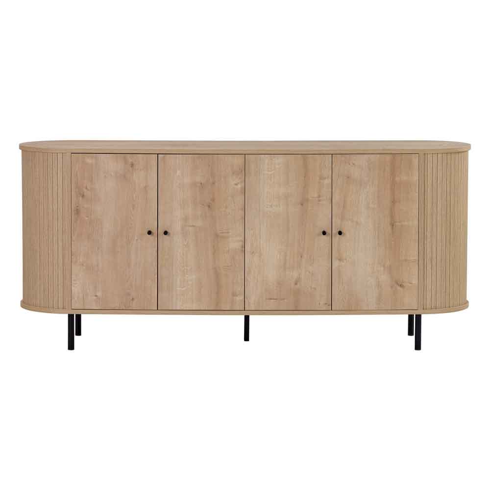 Gentle Wooden Sideboard with 4 Doors in Sapphire Oak