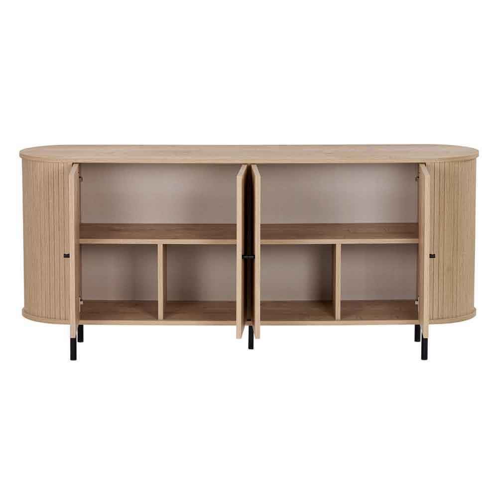 Gentle Wooden Sideboard with 4 Doors in Sapphire Oak
