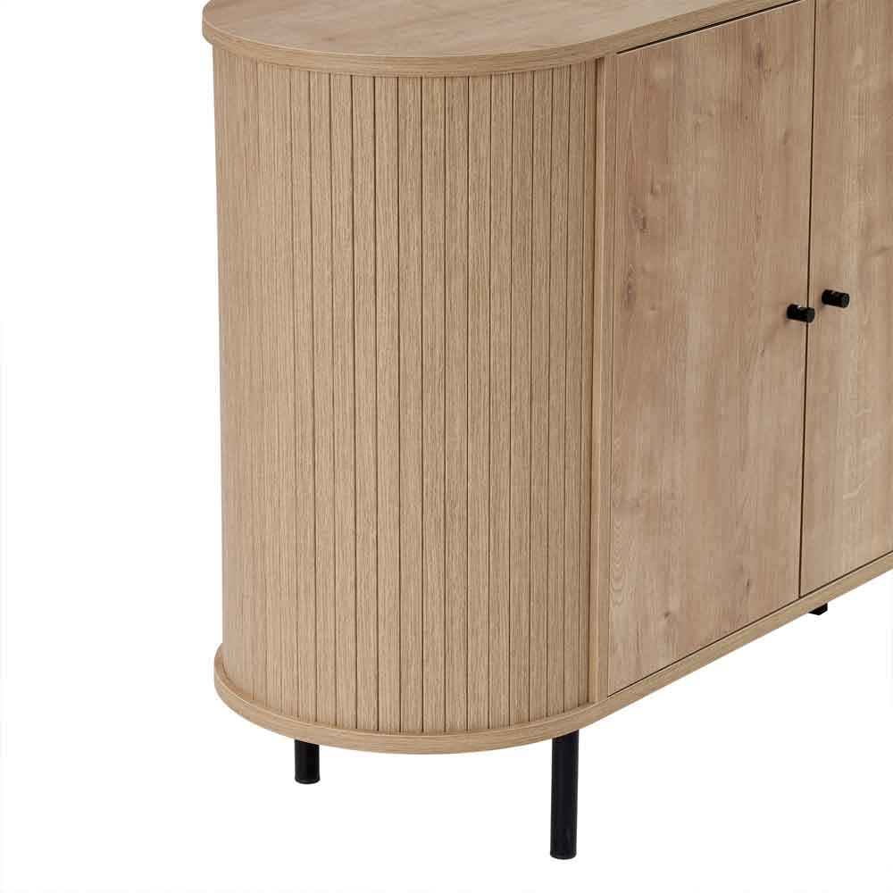 Gentle Wooden Sideboard with 4 Doors in Sapphire Oak