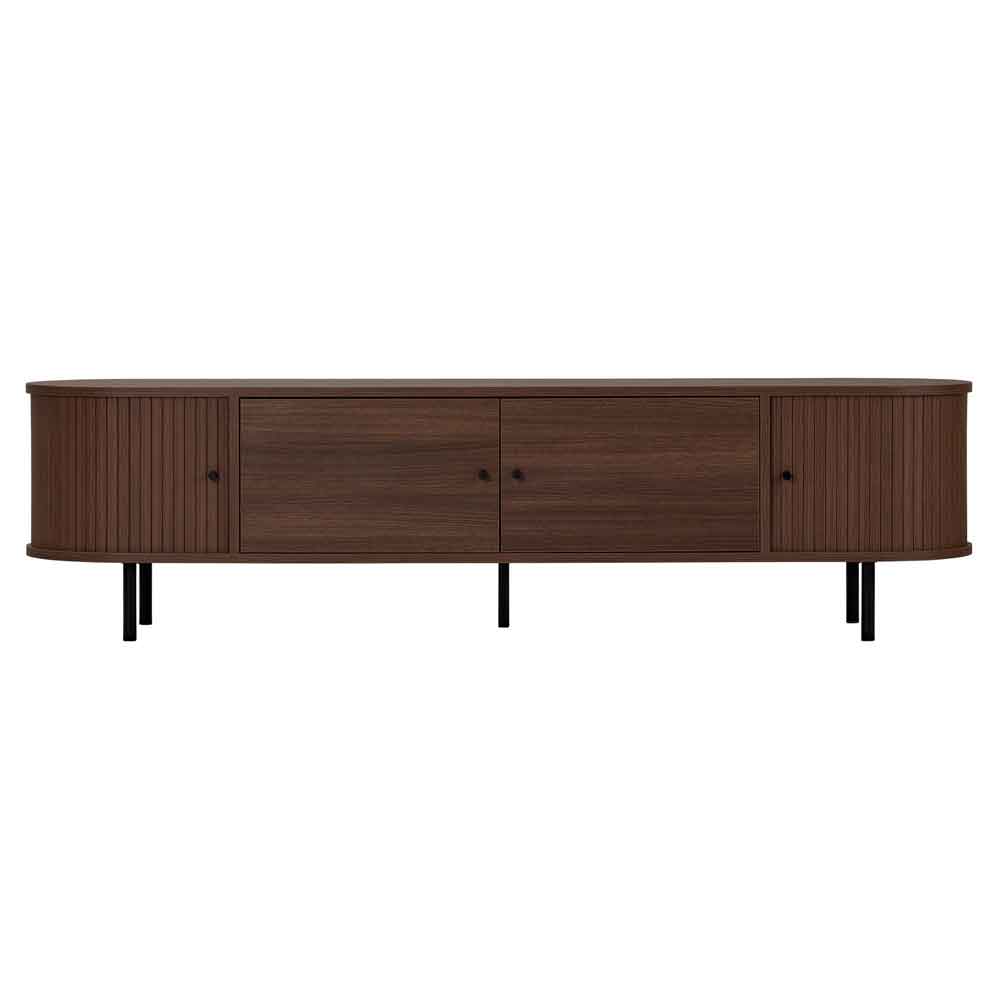 Gentle Wooden TV Stand with 4 Doors in Milano Walnut