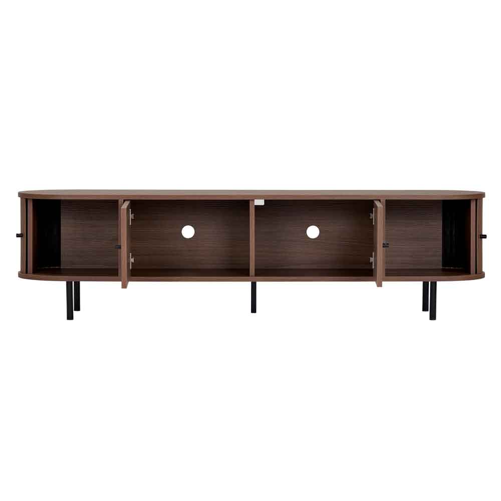 Gentle Wooden TV Stand with 4 Doors in Milano Walnut