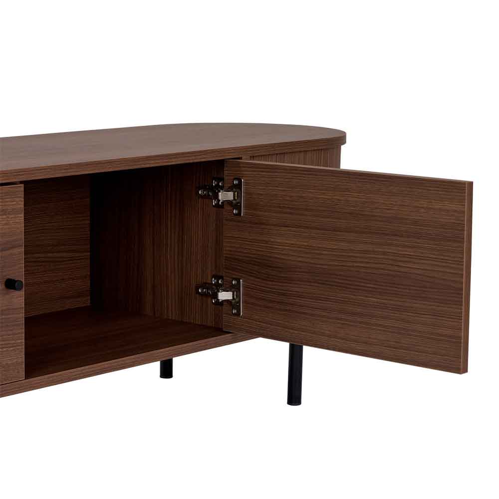 Gentle Wooden TV Stand with 4 Doors in Milano Walnut