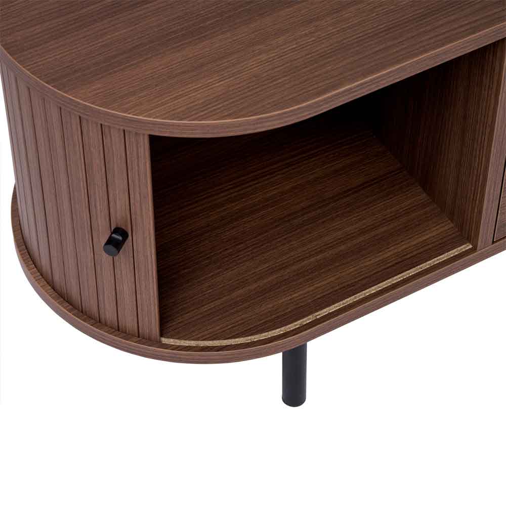 Gentle Wooden TV Stand with 4 Doors in Milano Walnut
