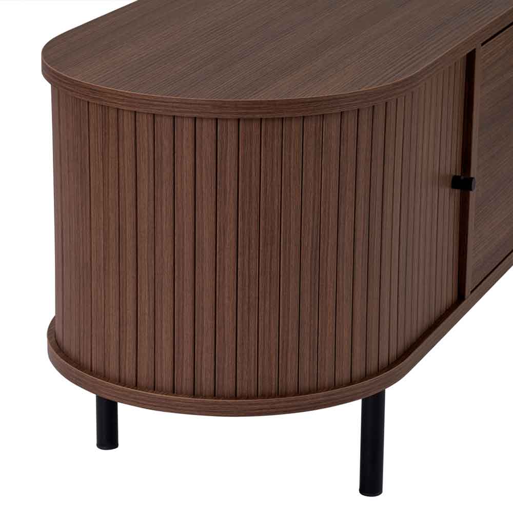 Gentle Wooden TV Stand with 4 Doors in Milano Walnut