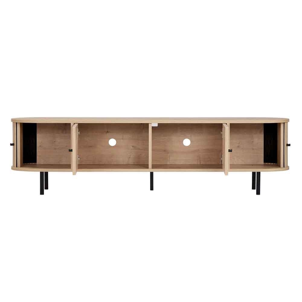 Gentle Wooden TV Stand with 4 Doors in Sapphire Oak