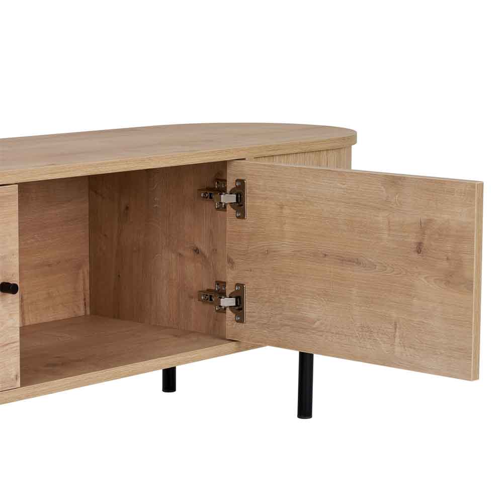 Gentle Wooden TV Stand with 4 Doors in Sapphire Oak
