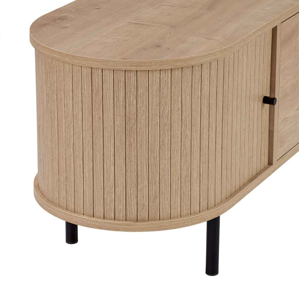Gentle Wooden TV Stand with 4 Doors in Sapphire Oak