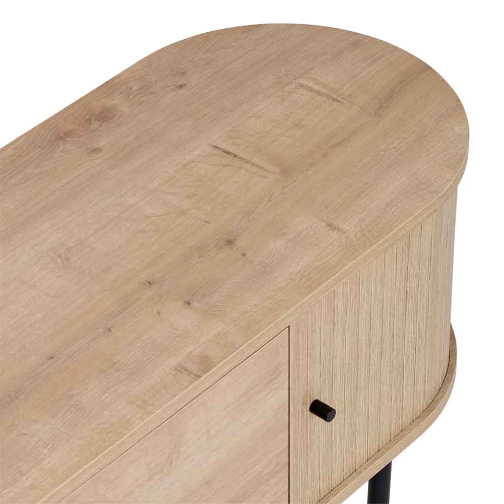 Gentle Wooden TV Stand with 4 Doors in Sapphire Oak