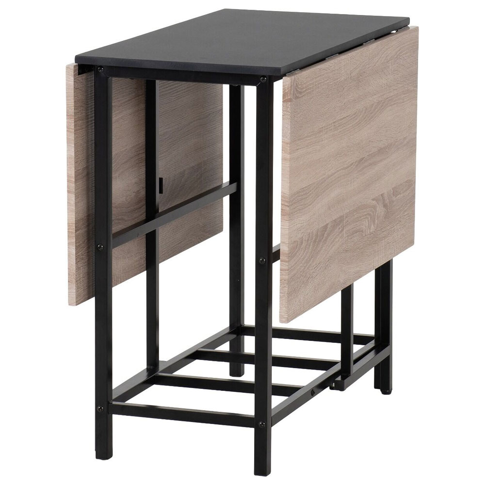 Genvira Wooden Butterfly Dining Table with 4 Chairs in Light Oak and Black
