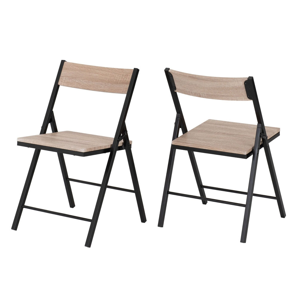 Genvira Wooden Butterfly Dining Table with 4 Chairs in Light Oak and Black