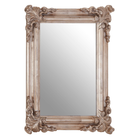 Product photograph of Georga Rectangular Wall Bedroom Mirror In Pale Silver Frame from Furniture in Fashion