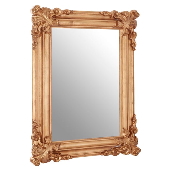 Photo of Georga rectangular wall bedroom mirror in rich gold frame