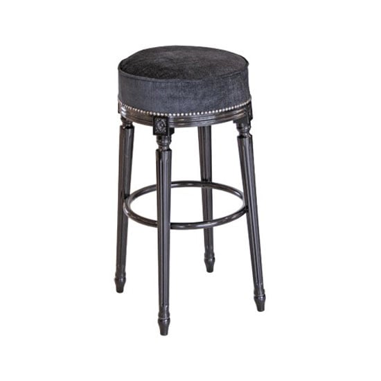 Product photograph of Georgian Bar Stool In Velvet Style Seat With Fluted Legs from Furniture in Fashion