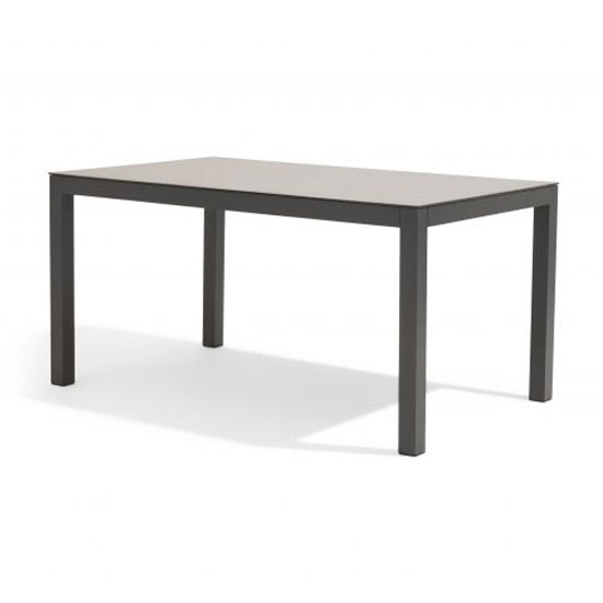 Garbara 150cm Glass Top Garden Dining Table In Dark Grey_3