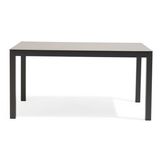 Garbara 150cm Glass Top Garden Dining Table In Dark Grey_4