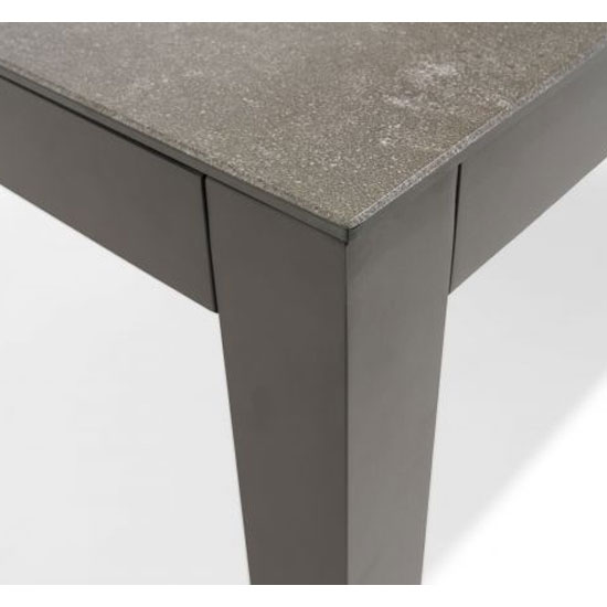 Garbara 150cm Glass Top Garden Dining Table In Dark Grey_5