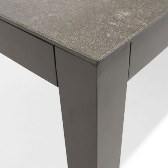 Garbara 180cm Glass Top Garden Dining Table In Dark Grey_4