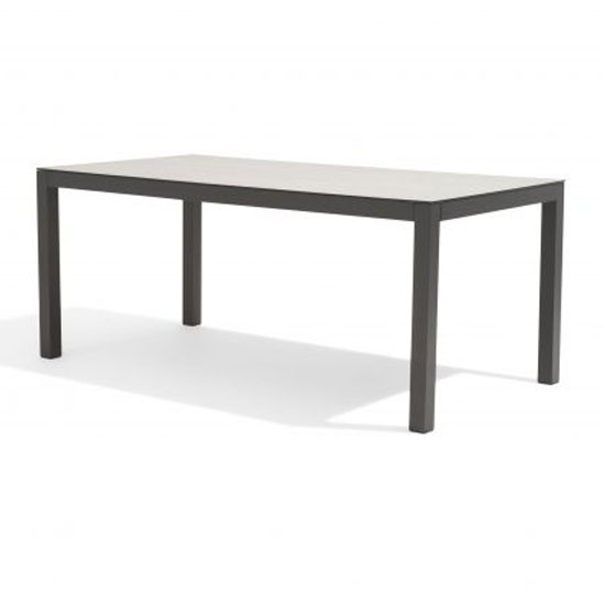Gerbera 180cm Glass Top Garden Dining Table In Light Grey_3