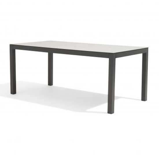 Garbara 180cm Glass Top Garden Dining Table In Dark Light Furniture