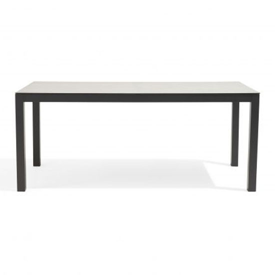 Garbara 180cm Glass Top Garden Dining Table In Dark Light Furniture
