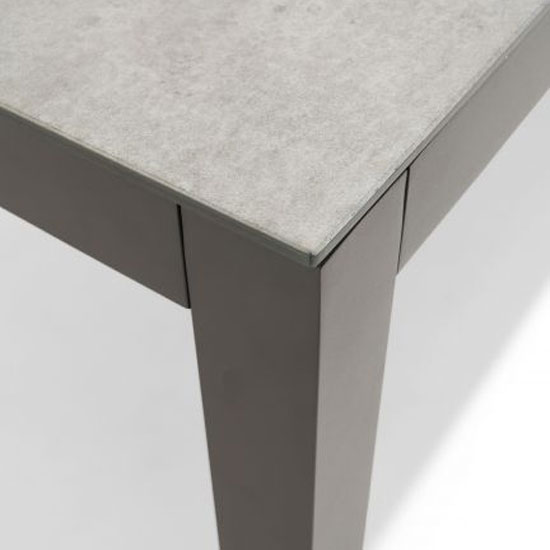 Gerbera 180cm Glass Top Garden Dining Table In Light Grey_5