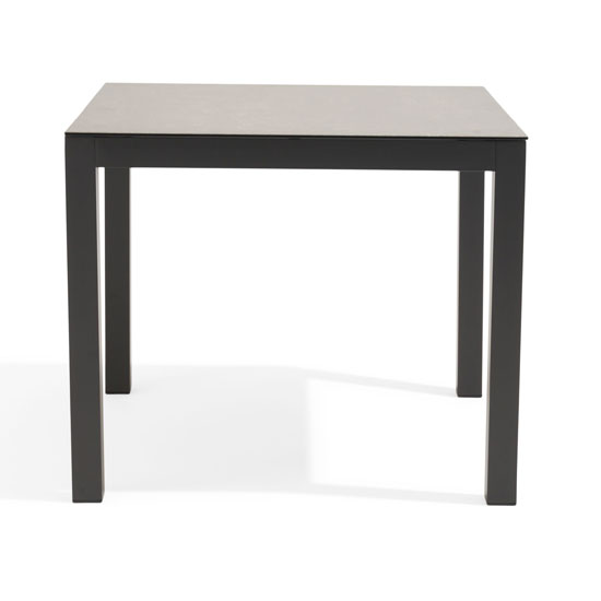 Garbara 90cm Glass Top Garden Dining Table In Dark Grey_2