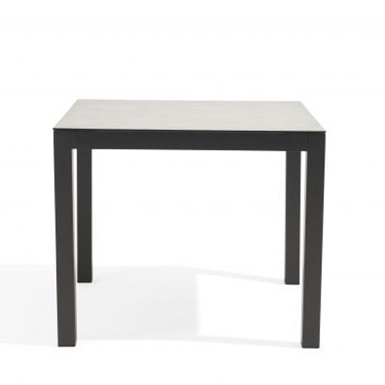 Gerbera 90cm Glass Top Garden Dining Table In Light Grey_3