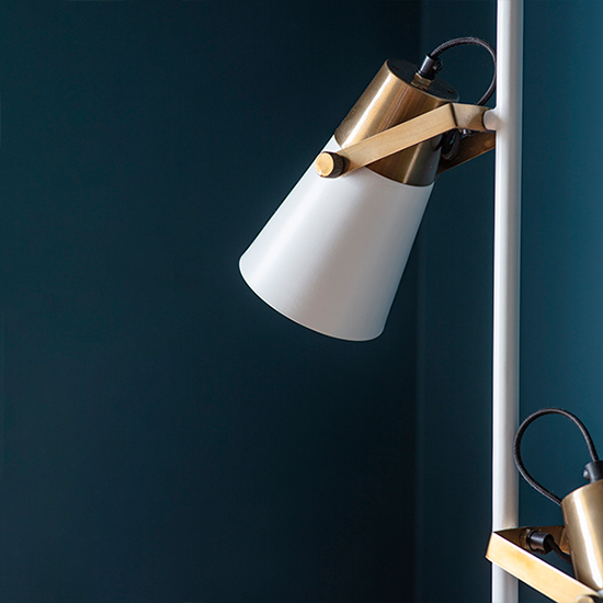 Gerik 2 Lights Floor Lamp In White And Aged Brass_4