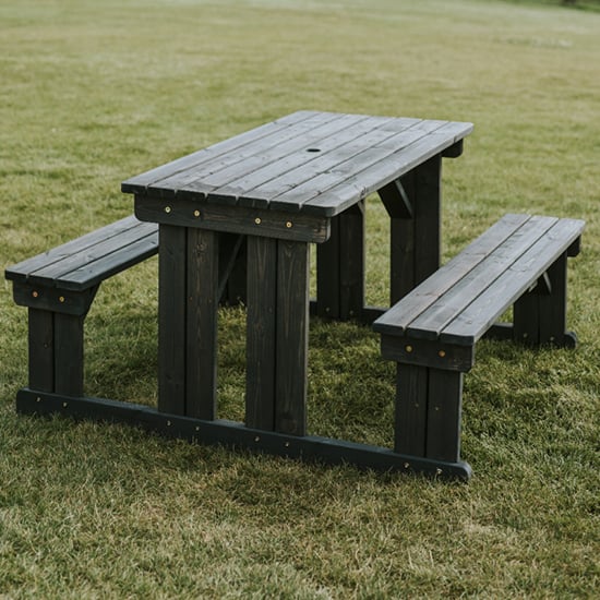 Product photograph of Gerik Timber Garden Walk-in 6 Seater Bench In Dark Grey from Furniture in Fashion