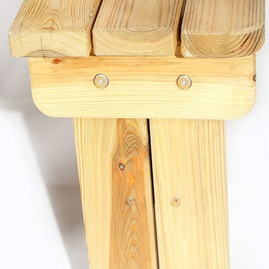 Gerik Wooden Large Seating Bench Set In Green Natural