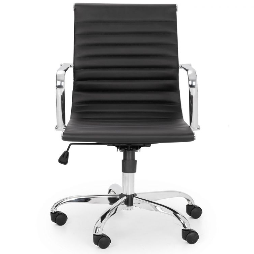 Gerry Faux Leather Home And Office Chair In Black