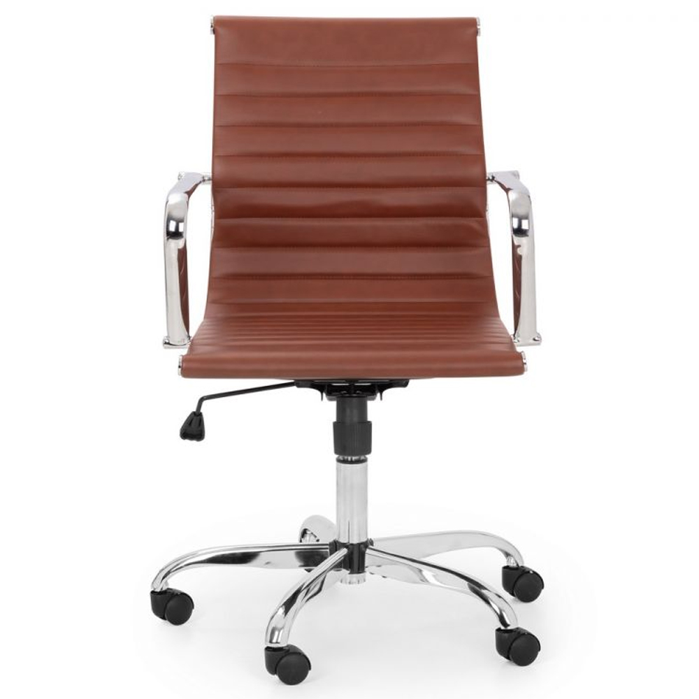 Gerry Faux Leather Home And Office Chair In Brown