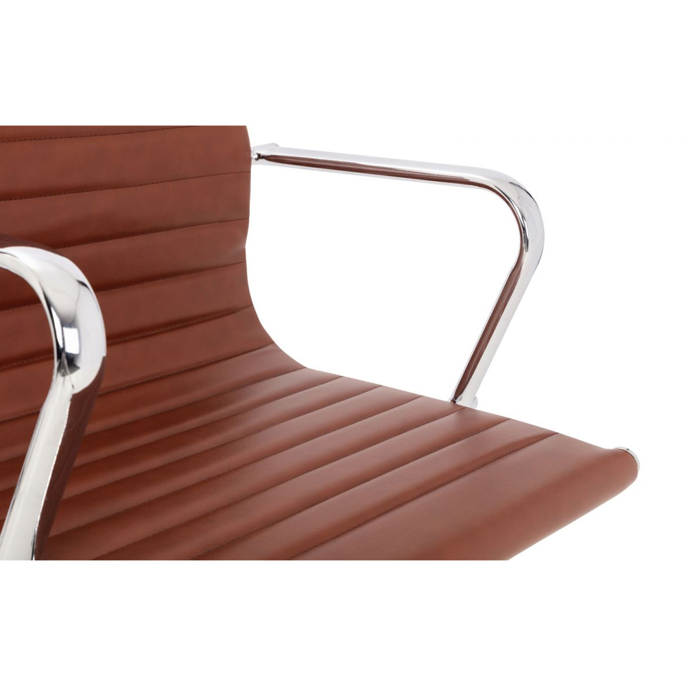 Gerry Faux Leather Home And Office Chair In Brown