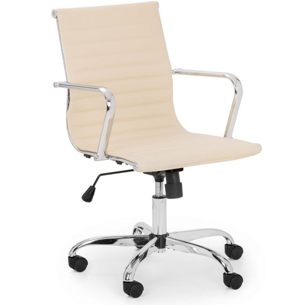 Read more about Gerry faux leather home and office chair in ivory