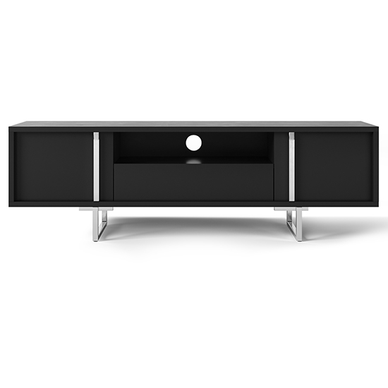 Getxo Wooden TV Stand With 2 Doors And 1 Drawer In Black