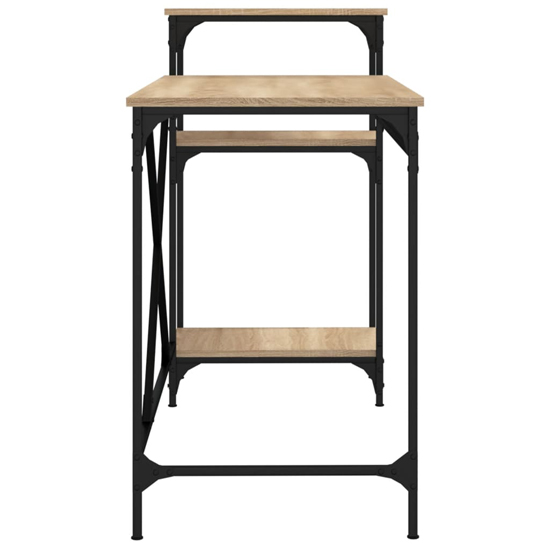Gia Wooden Computer Desk Large With Shelves In Sonoma Oak
