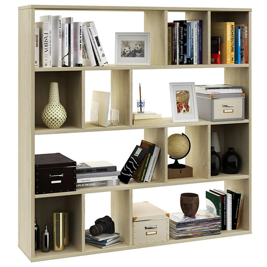 Giah Wooden Bookcase With 12 Shelves In Sonoma Oak_3