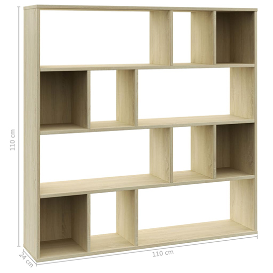 Giah Wooden Bookcase With 12 Shelves In Sonoma Oak_7