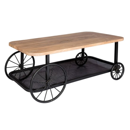 Read more about Gianfar craft wheel wooden coffee table in oak