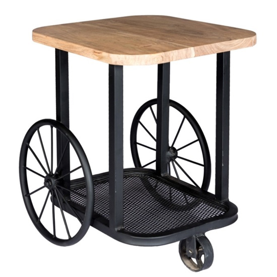 Read more about Gianfar craft wheel wooden end table in oak