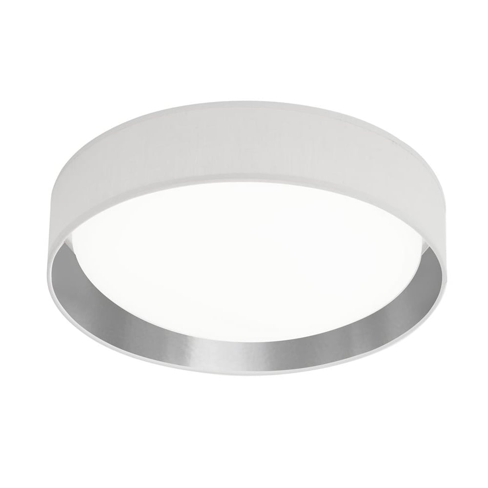 Read more about Gianna led white fabric shade flush light with silver inner
