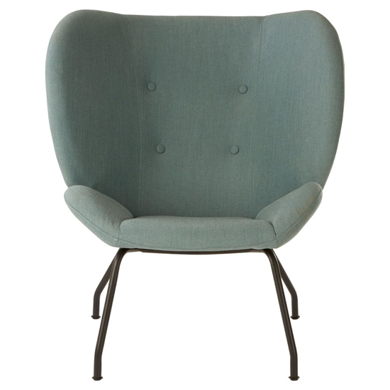 Giausar Fabric Bedroom Chair With Black Metal legs In Green Furniture