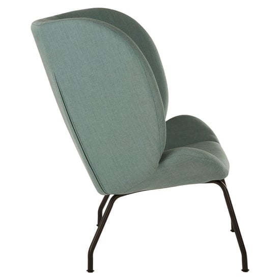 Giausar Fabric Bedroom Chair With Black Metal legs In Green_3