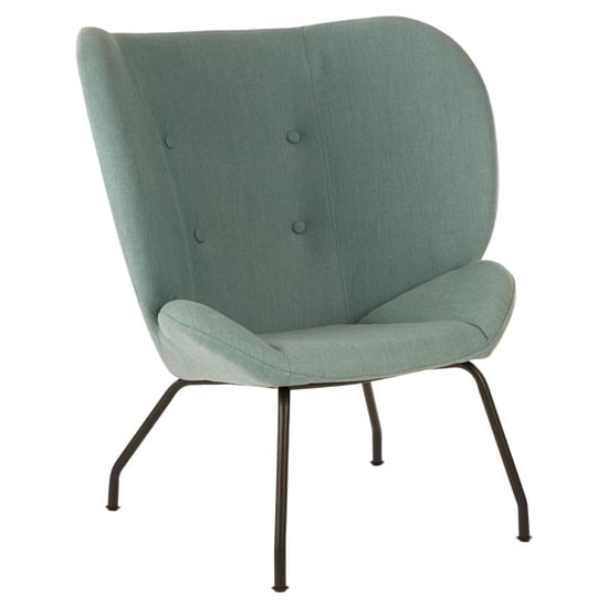 Product photograph of Giausar Fabric Bedroom Chair With Black Metal Legs In Green from Furniture in Fashion