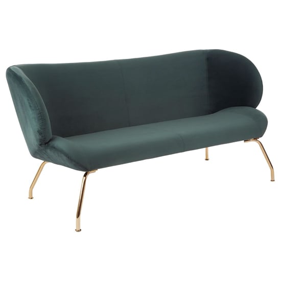 Photo of Giausar upholstered fabric 2 seater sofa in dark green