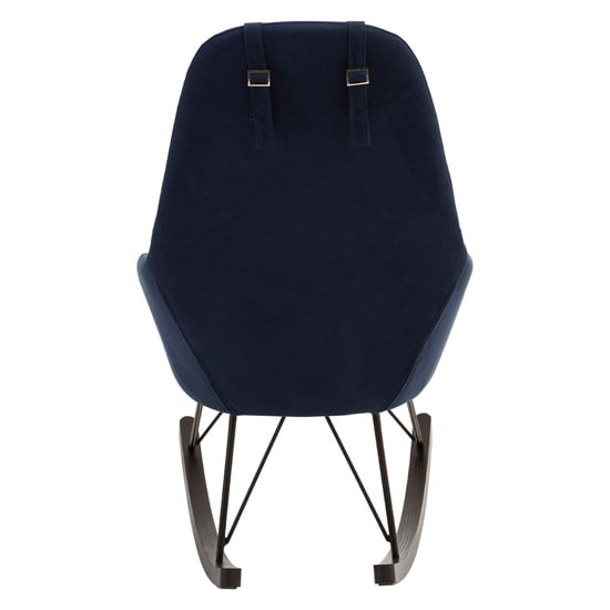 Giausar Upholstered Fabric Rocking Chair In Blue