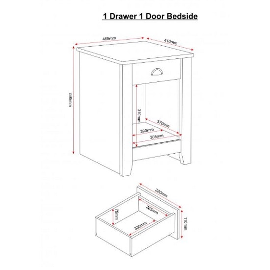 Ladkro Wooden Bedside Cabinet In White And Oak_3