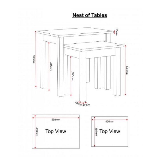 Ladkro Wooden Nest Of Tables In White And Oak