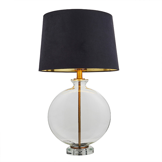 Gideon Black Faux Cylinder Table Lamp In Antique Brass
