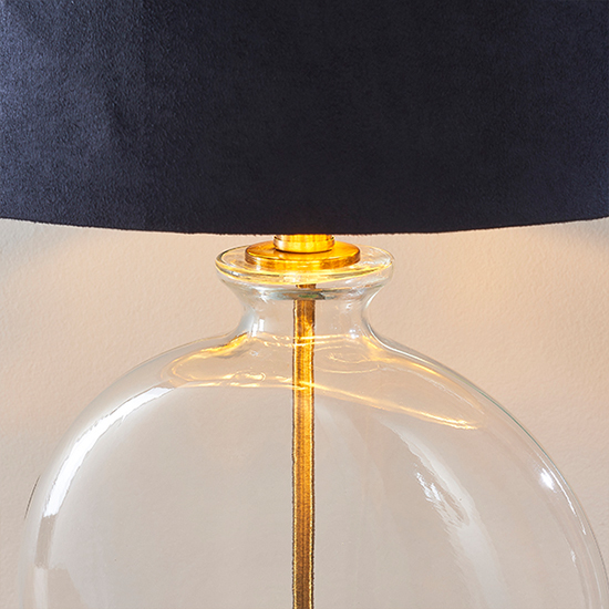Gideon Black Faux Cylinder Table Lamp In Antique Brass